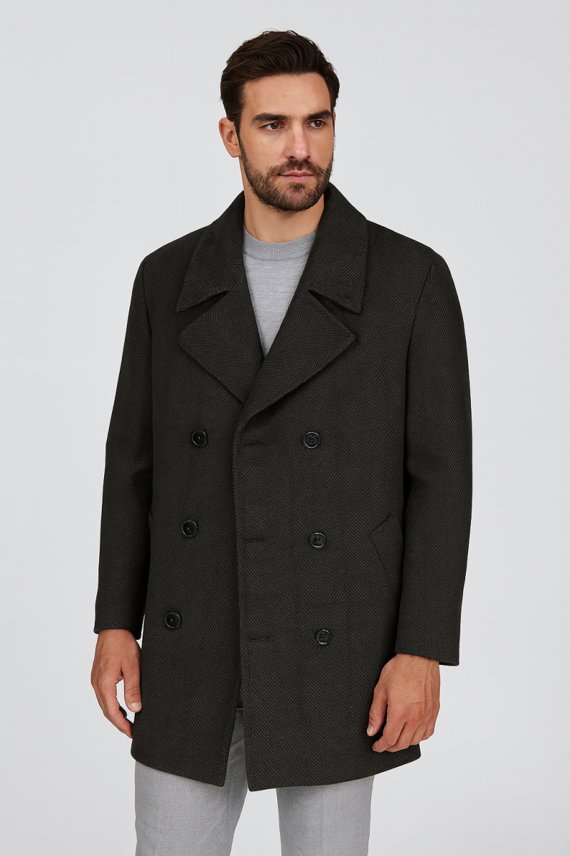 мъжко двуредно палто