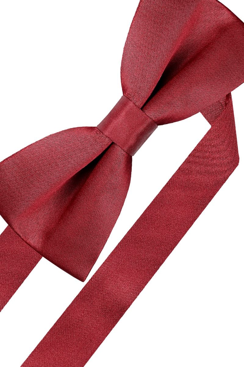 Мъжка класическа папийонка от релефен плат в бордо