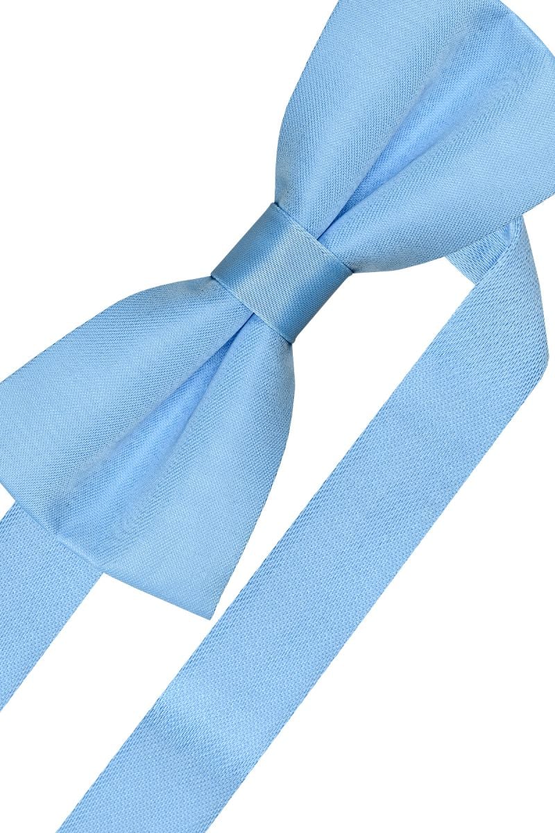 Мъжка класическа папийонка от релефен плат в светлосиньо