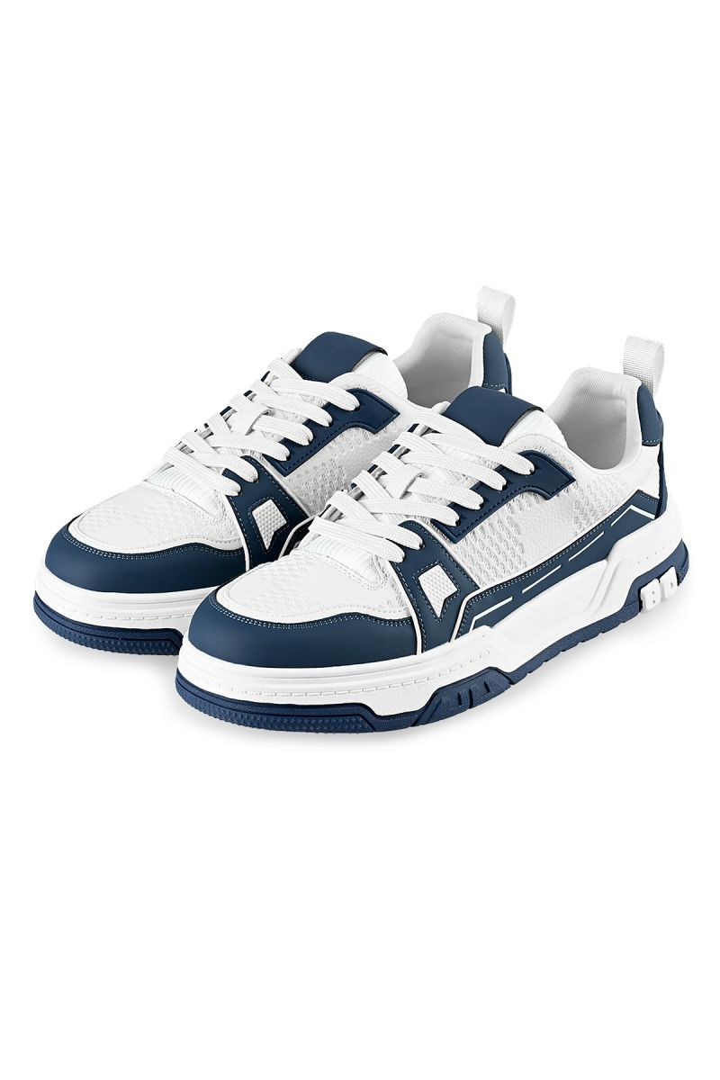 Дизайнерски спортни обувки в синьо и бяло