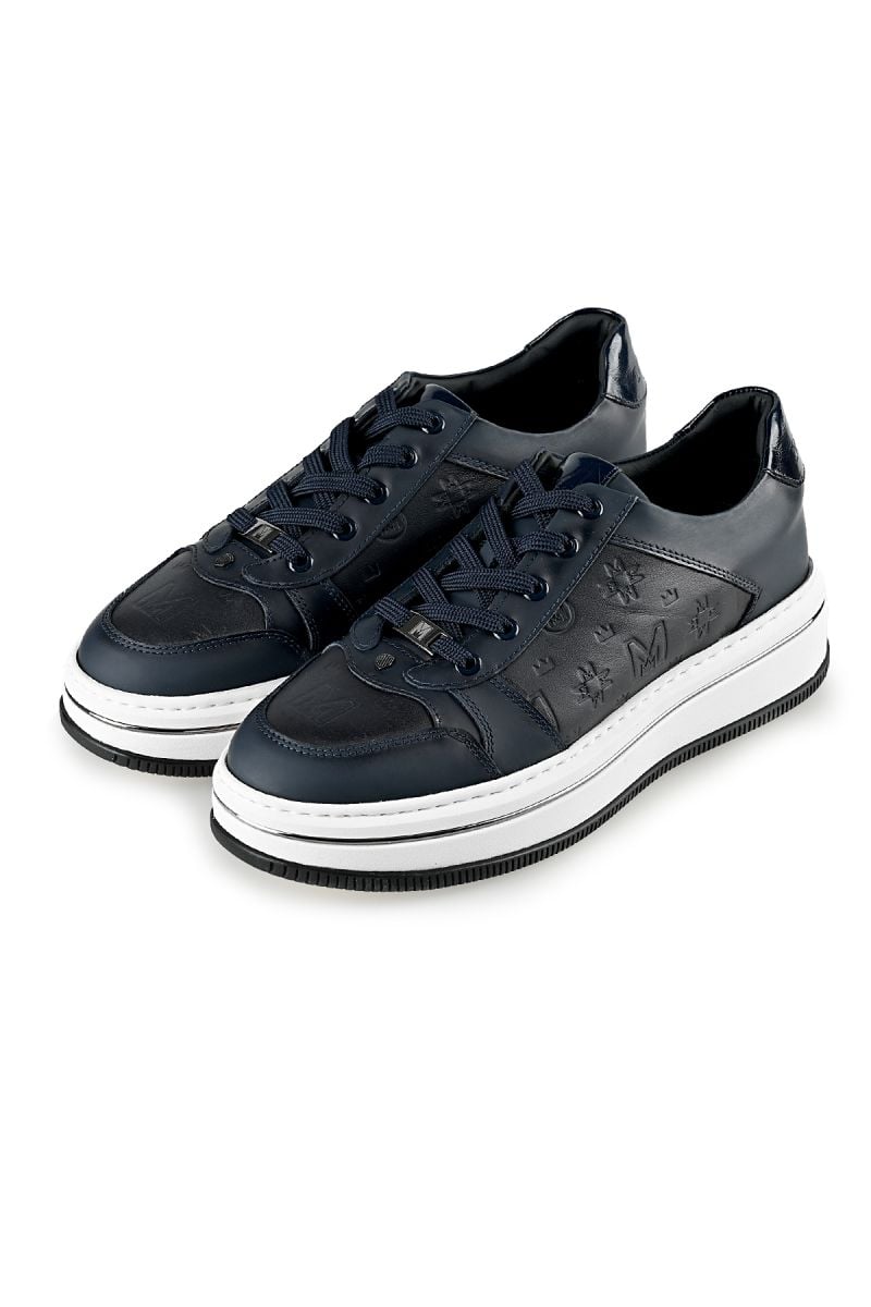 Мъжки тъмносини кецове брандирани с щампи