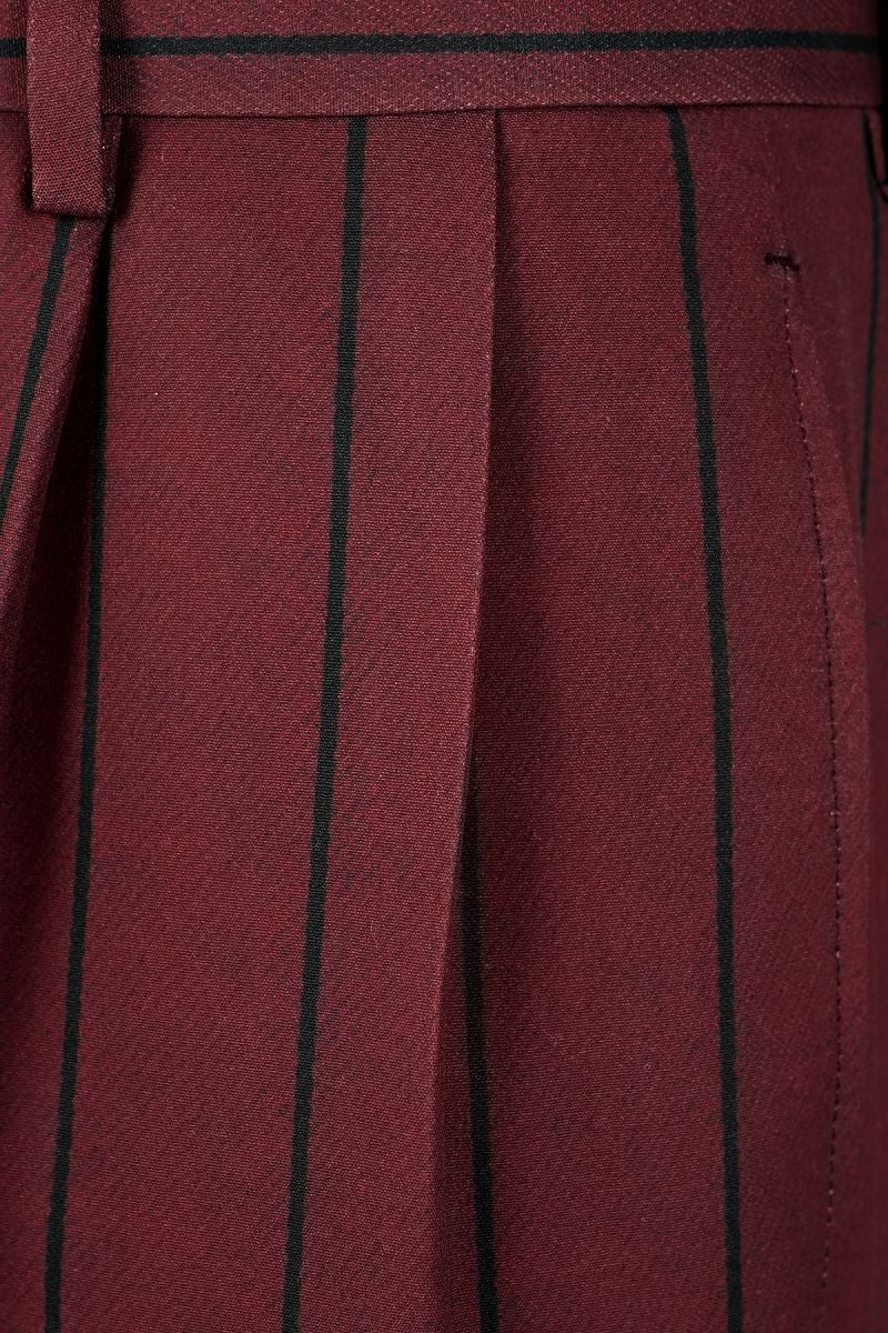 Мъжки лежерно летен панталон в цвят бордо дизайнерски принт 