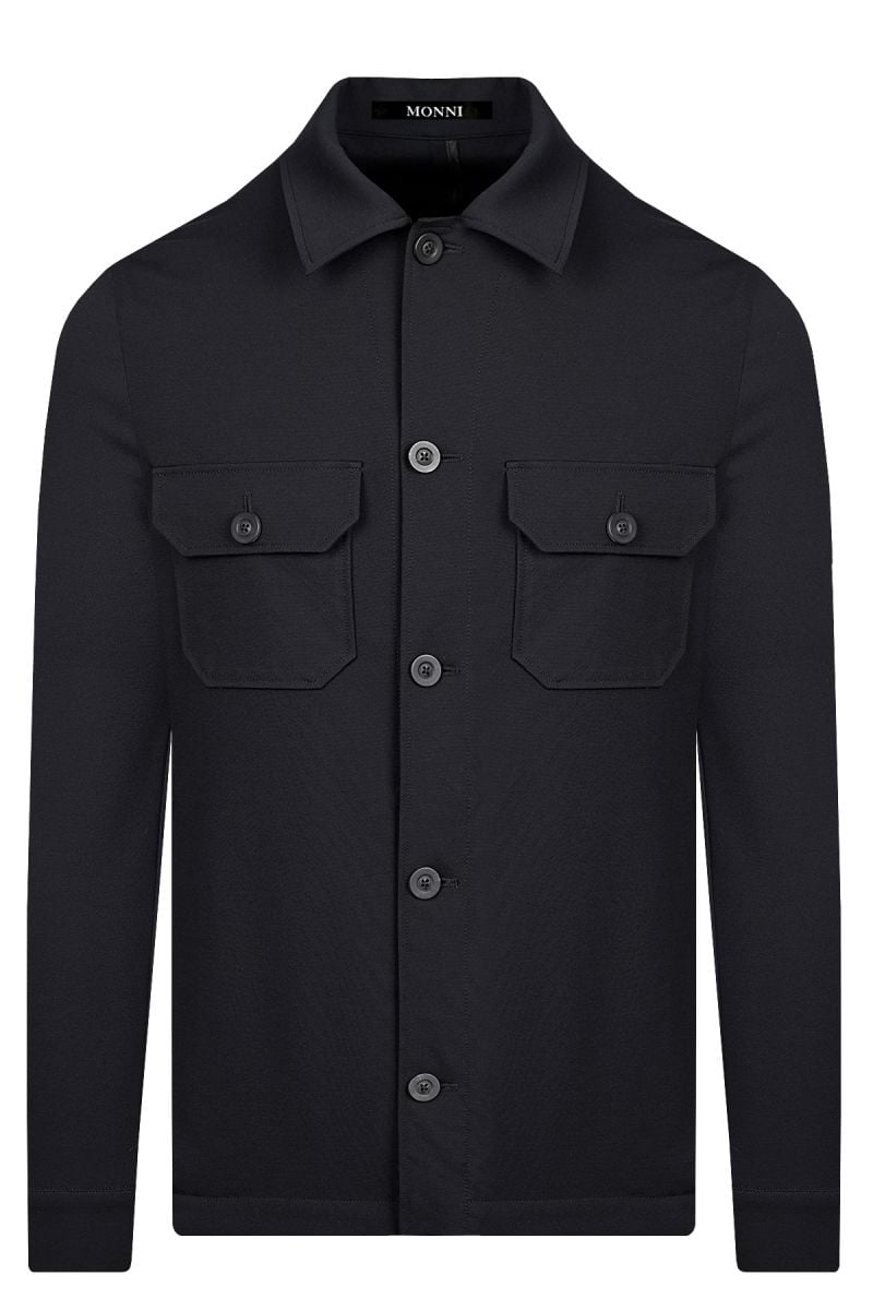 Мъжки overshirt от трикотажен плат в цвят тъмносиньо