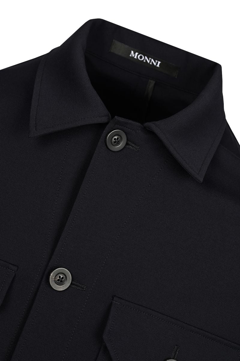 Мъжки overshirt от трикотажен плат в цвят тъмносиньо