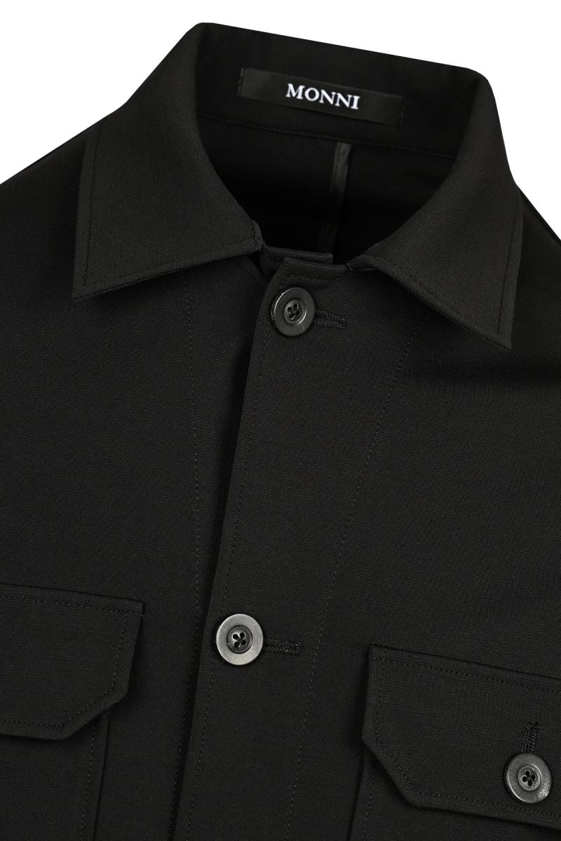 Мъжки overshirt от трикотажен плат в цвят черно