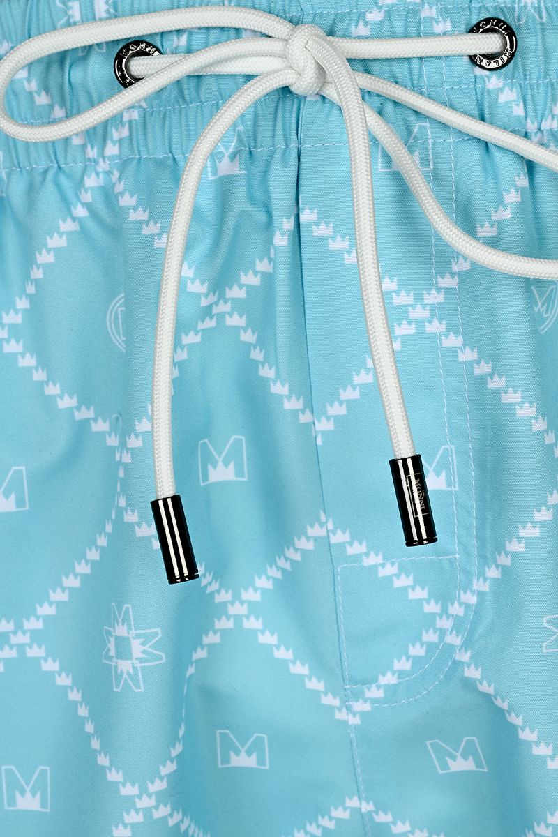 Мъжки луксозни бански Aquamarine Romb в светлосиньо