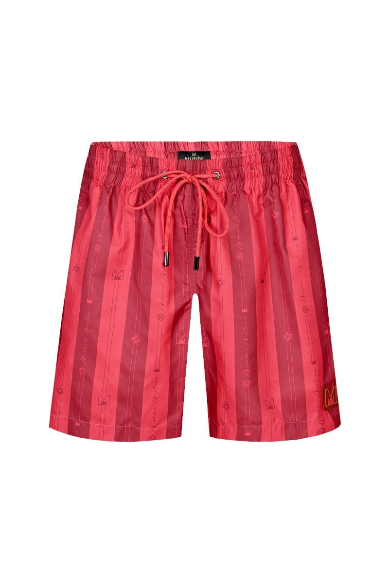 Мъжки луксозни бански Nikki Red Stripes в червено