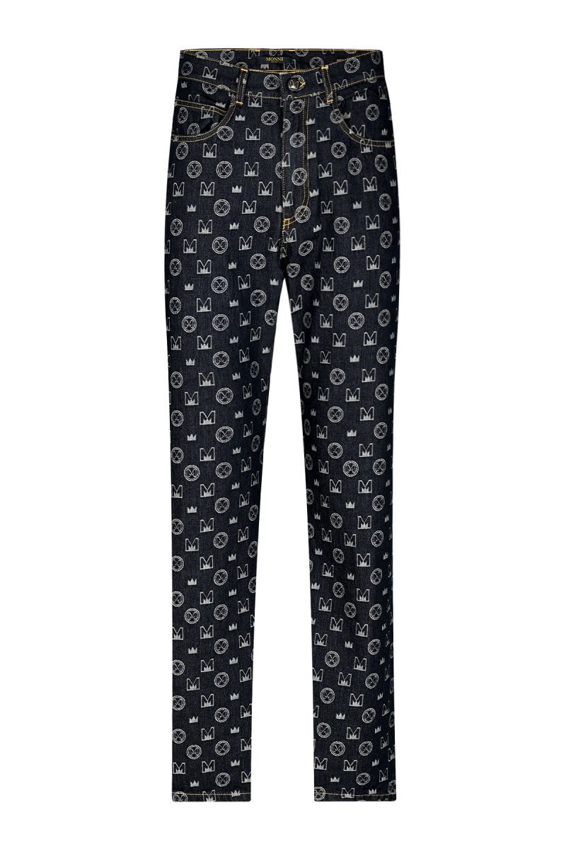 Мъжки дизайнерски дънки Volare с принт Circle Denim 