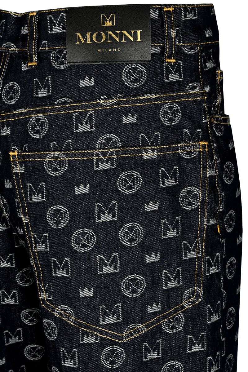 Мъжки дизайнерски дънки Volare с принт Circle Denim 