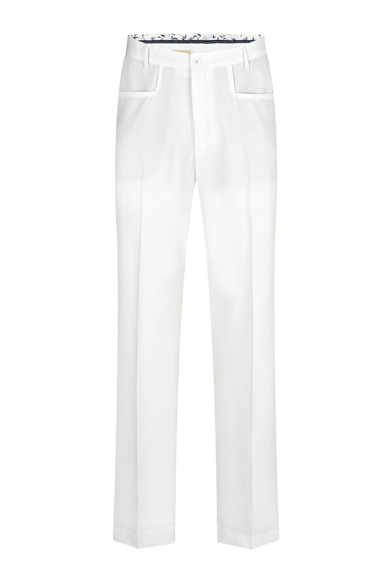 Мъжки дизайнерски свободен панталон в бял цвят