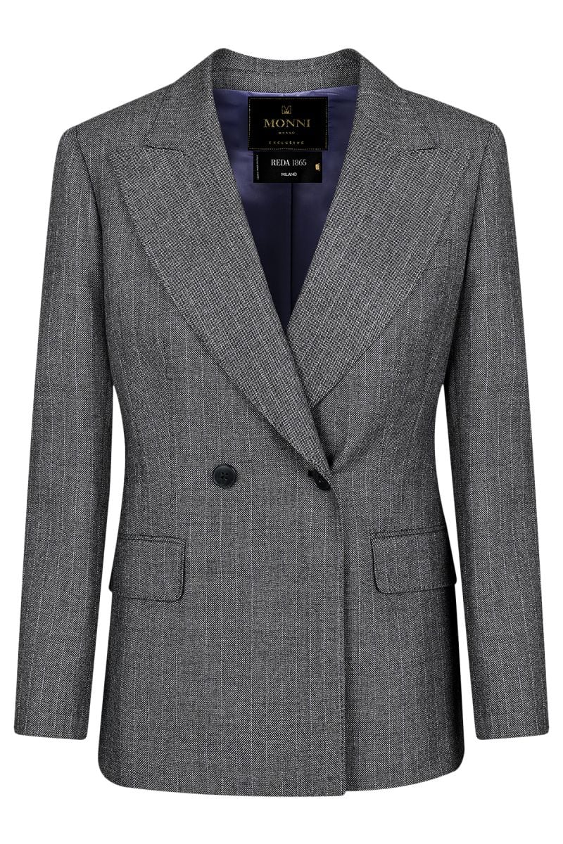 Двуредно дамско сако от луксозна 100% мерино вълна, изработено по италианска технология