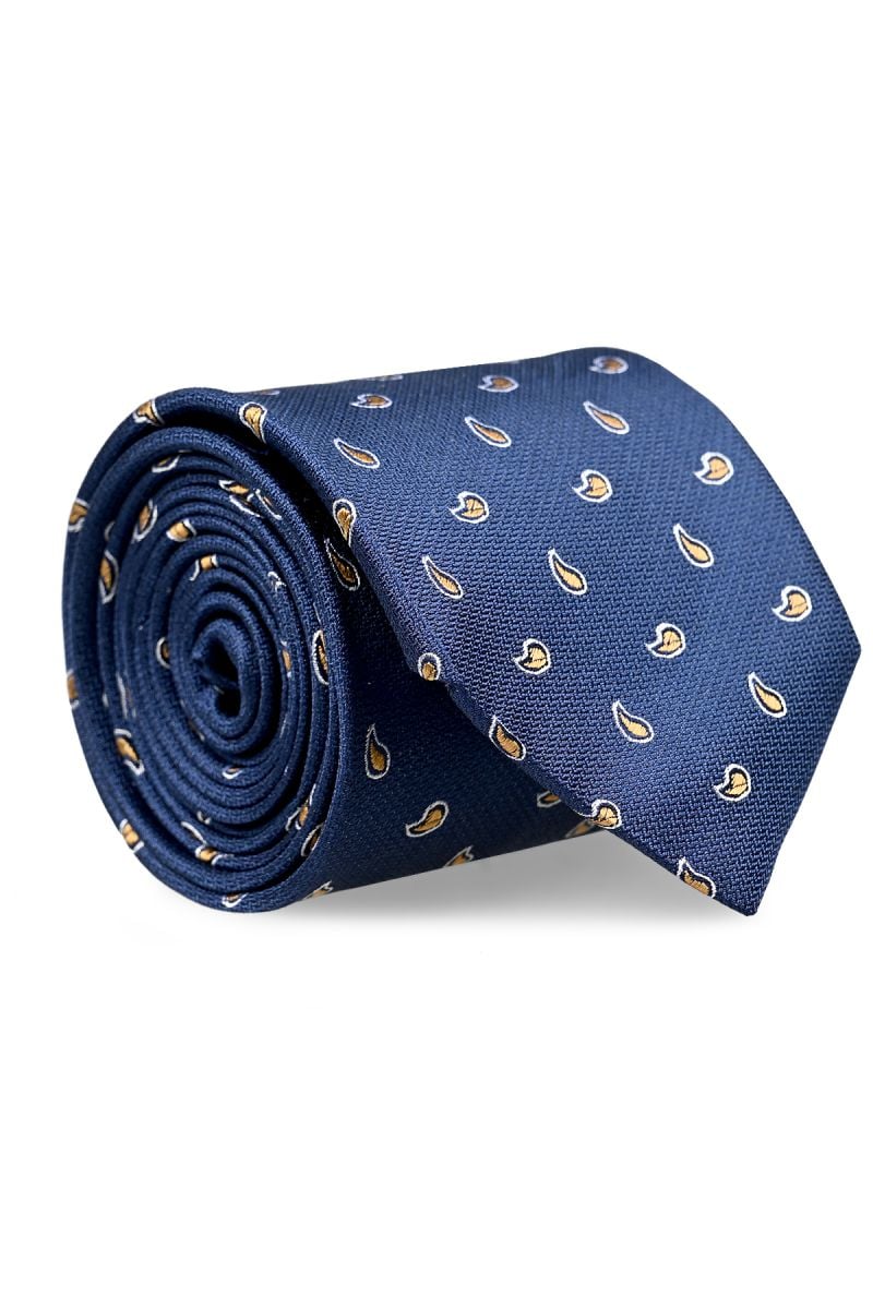 Мъжка тъмносиня вратовръзка Blanton от 100% коприна