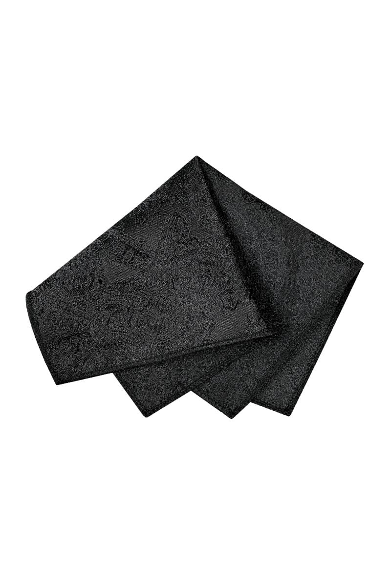 Мъжка класическа черна кърпичка с фини блестящи елементи
