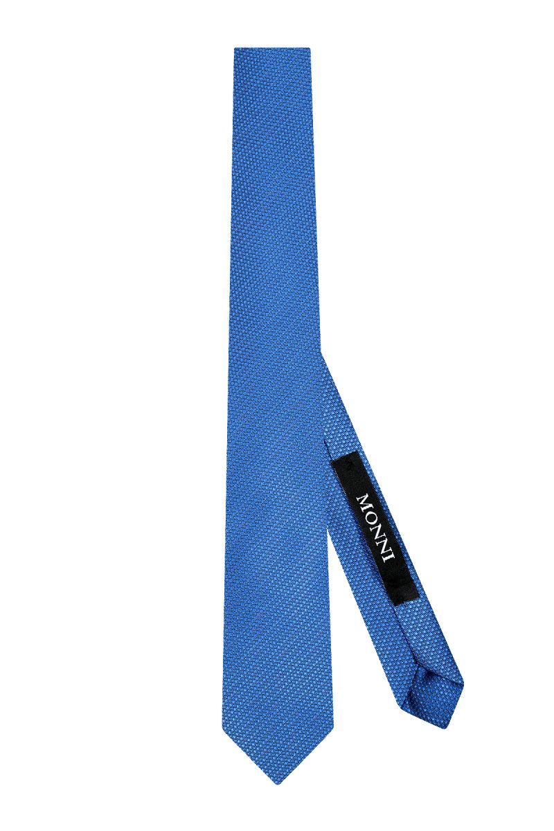 Мъжка вратовръзка в светлосиньо с контрастни ситни елементи