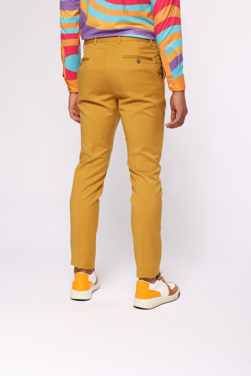 Мъжки панталон от вълна в цвят горчица