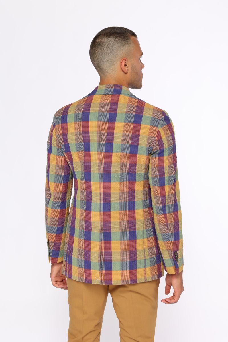 Мъжко многоцветно карирано сако 