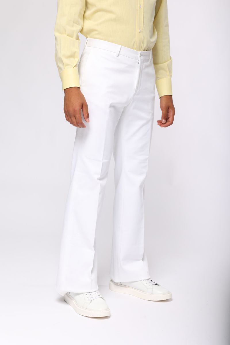 Mъжки бял панталон със свободна кройка