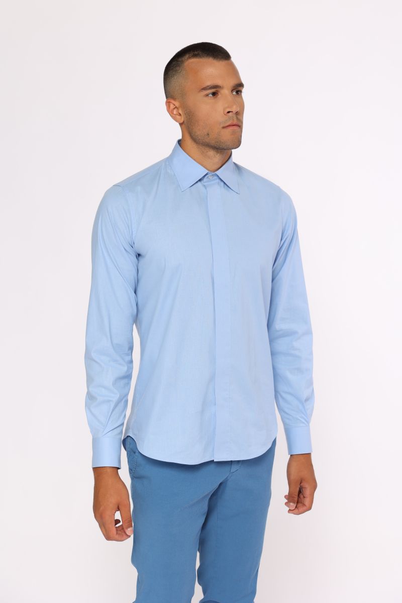 мъжка риза в син цвят