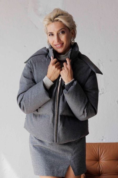 Топло дамско зимно пухено яке Diamond, изработено от непромукаем вълнен плат по технология Rain System