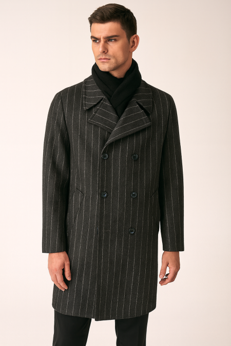 Мъжко двуредно класическо палто