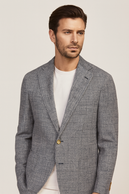 Мъжко сако от лен, памук и вълна