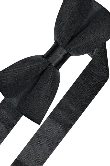 Класическа папийонка от релефен плат в  черно
