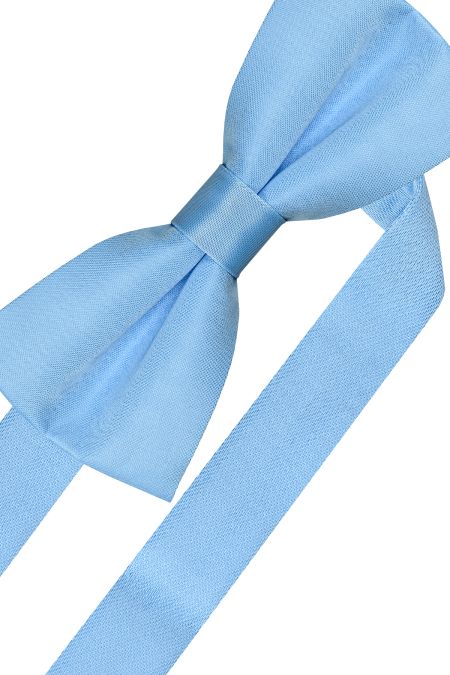 Класическа папийонка от релефен плат в светлосиньо