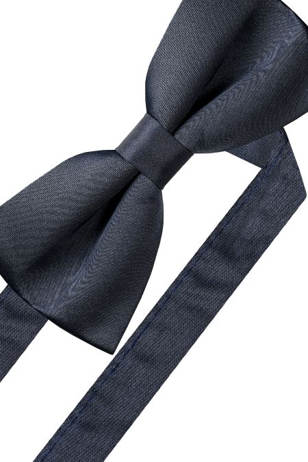 Класическа папийонка от релефен плат в тъмносиньо