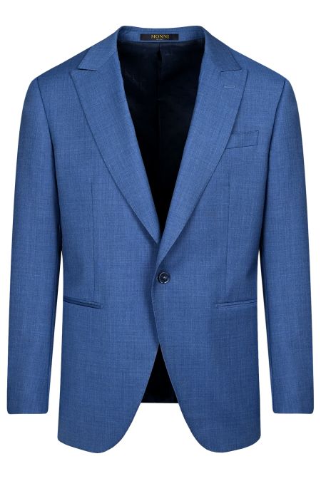 Елегантен мъжки костюм в светлосиньо с едно копче