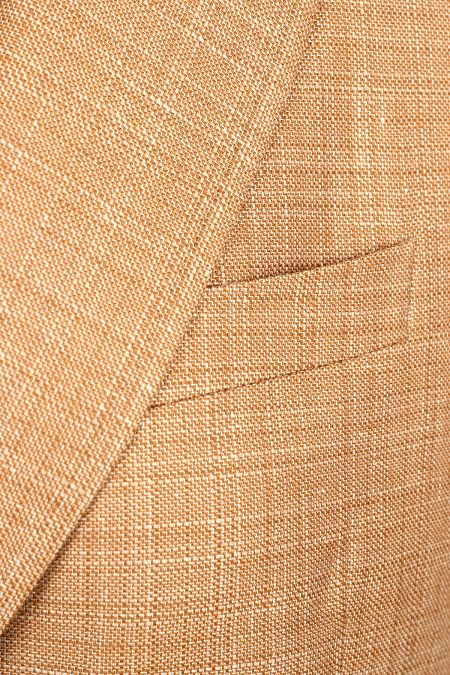 Елегантно сако от лен и вълна в цвят peach с външни джобове