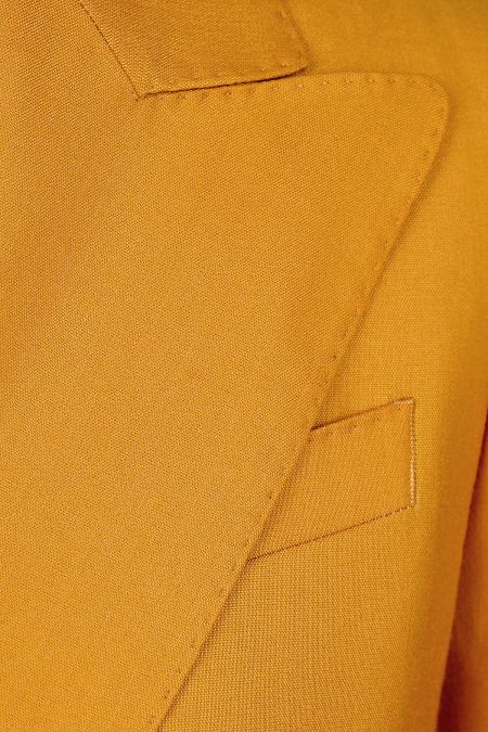 Дамски костюм в цвят светла охра от вълна и еластан