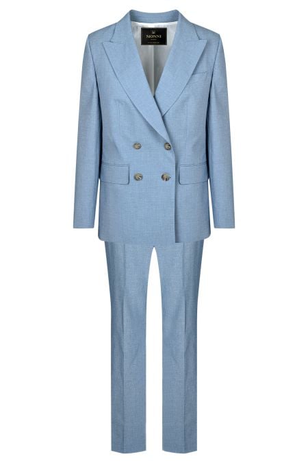 Памучен двуреден дамски костюм в цвят Baby Blue