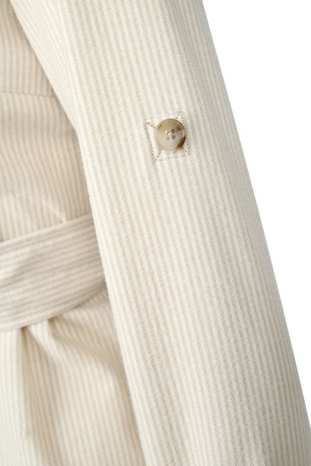 Риза рокля тип Сафари от памук в цвят екрю