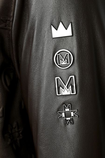 Кафяво мъжко яке бомбър със силиконови щампи