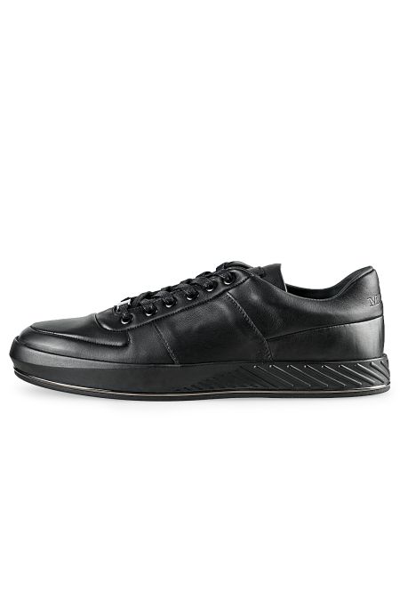 Мъжки луксозни черни спортни обувки с черна подметка