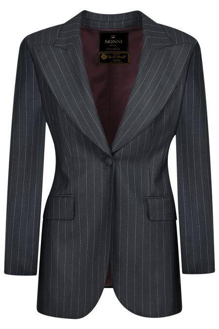 Дамски костюм от мерино вълна в черно рае – класическа елегантност