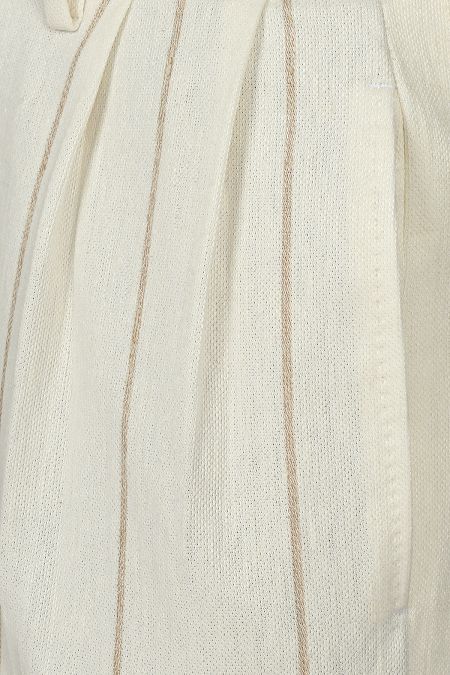 Дизайнерски мъжки костюм от лен и памук