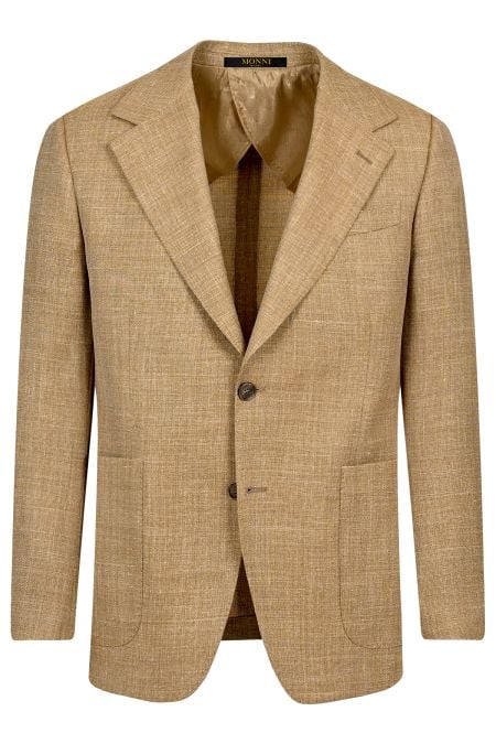 Мъжко луксозно олекотено сако от вълна, лен и коприна в златисто