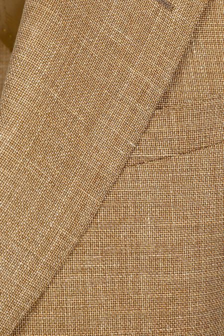 Луксозно олекотено мъжко сако в златисто от вълна, лен и коприна