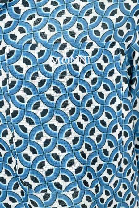 Мъжка риза с къс ръкав Hypnotic Circles Blue
