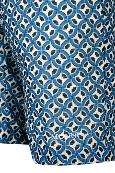 Мъжки бермуди с връзки в принт Hypnotic Cirlces Blue