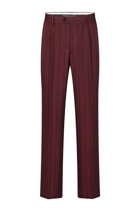 Мъжки лежерно летен панталон в цвят бордо дизайнерски принт 