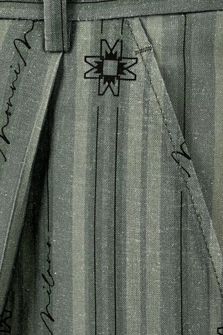 Зелен панталон с дизайнерски принт 