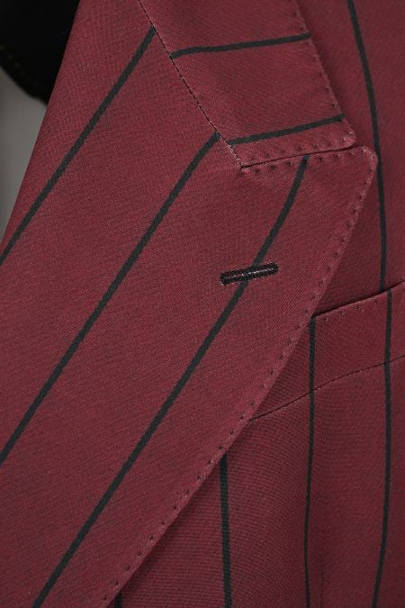 Елегантно сако в цвят бордо и черно райе