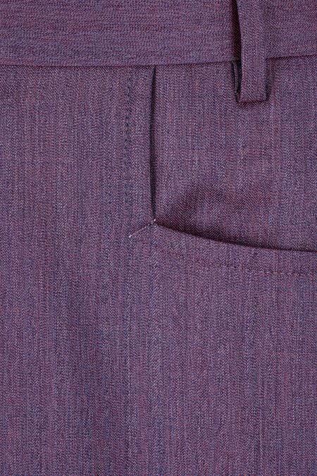 Eлегантен мъжки панталон в светлолилаво от 100% италиански вълнен плат 