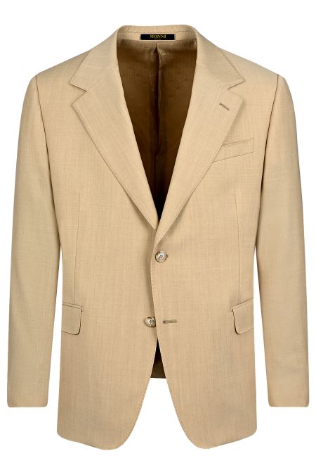 Мъжко сако в бежов цвят от 100% италиански вълнен плат 