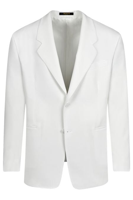 Мъжко еднородно сако в бял цвят