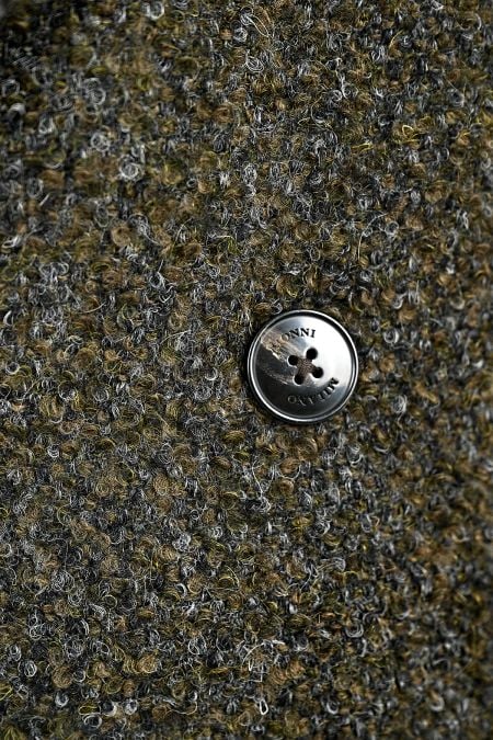 Мъжко зимно палто в зелен цвят, изработено от висококачествен италиански плат