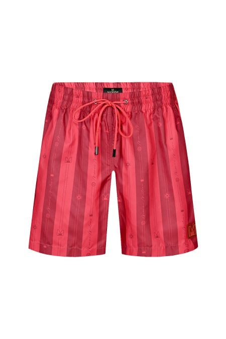 Мъжки луксозни бански Nikki Red Stripes в червено