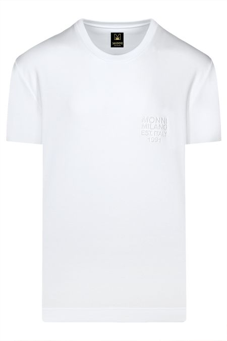 Мъжка луксозна Oversize памучна тениска в бяло 